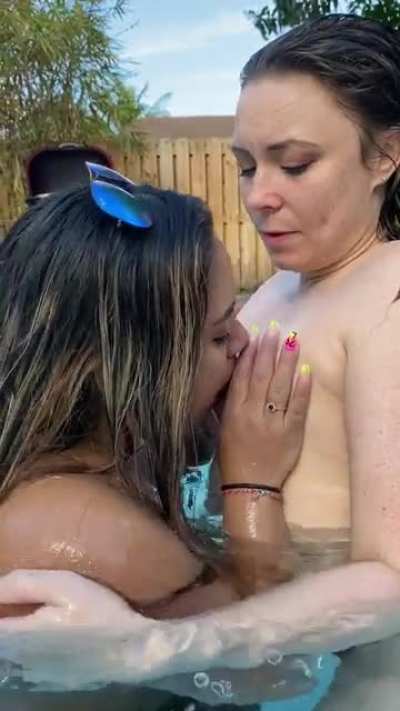 I had so much fun sucking on my Bestie&rsquo;s juicy titties while our Hubbies watched
