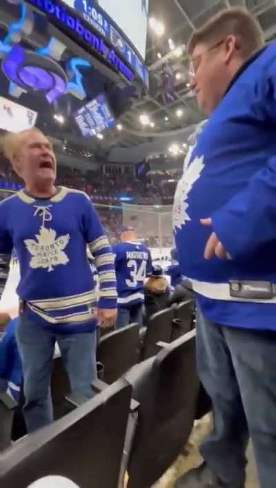 Idiot throws old man hat on the ice