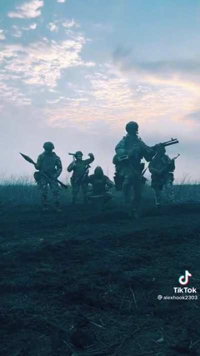 Ukrainian soldiers having fun