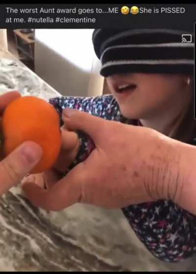 Little girl thinks she puts her finger in a dog's butt