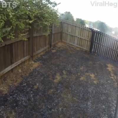 Good Samaritan helps fight garden fire until fire department arrives