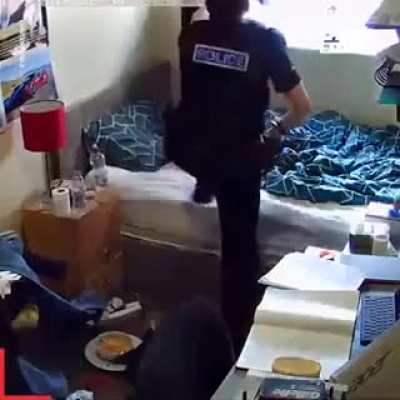 Bloke in hostel dries himself in his room&hellip;