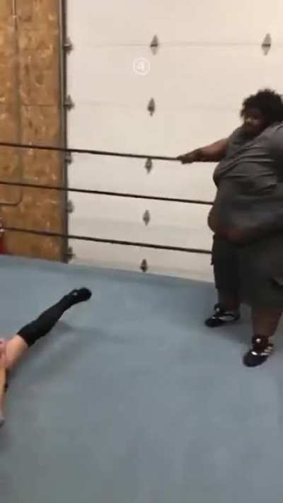 Fat man destroys ribcage