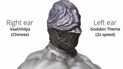Right Ear, Vaatividya (Chinese), Left Ear, Godskin Apostles(2x Speed)