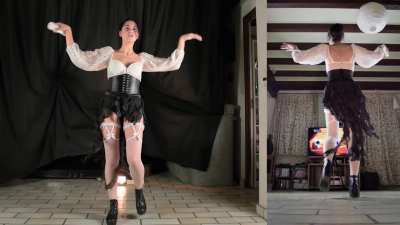 I'm feeling so sexy in this dance outfit, especialy with such a beautiful skirt
