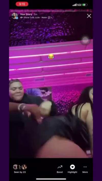 Her twerking in a dress