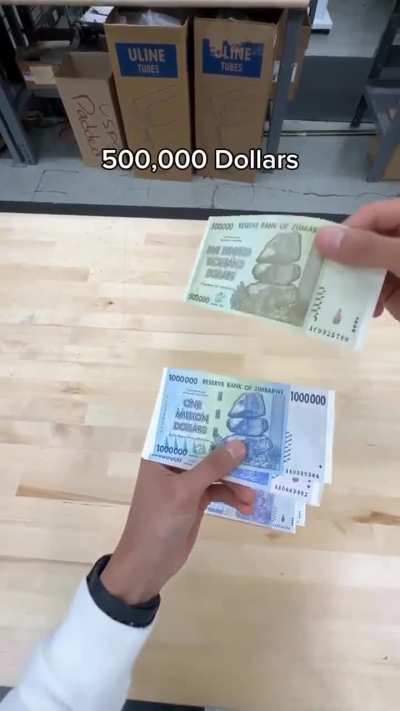Bills in Zimbabwe during hyperinflation in 2007-08