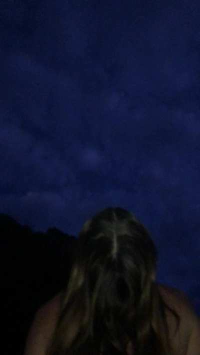 Beautiful blonde gets fucked from behind under the full moon