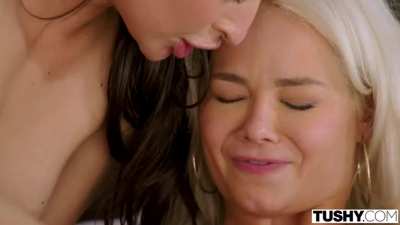 Emily rubbing Elsa
