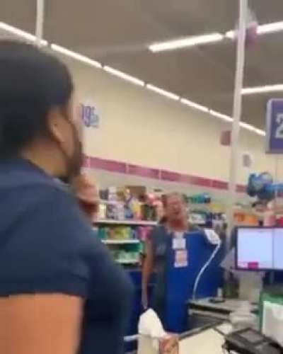 A woman freaks out after the woman in front of her asked if she could backup from her and her daughter since she didn&rsquo;t have a mask on.