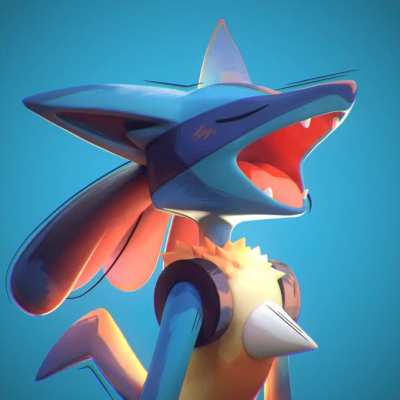I sculpted Lucario in 3D, hope he gets some good headpats here