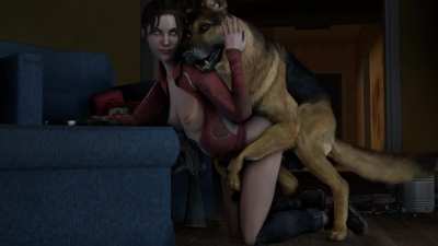Zoey mounted by her dog (Left 4 Dead) [jamesclercian]
