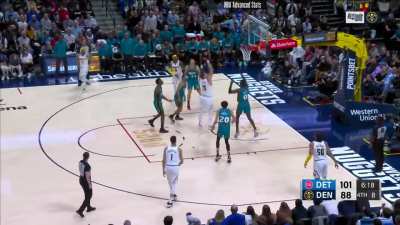 [Highlight] Nikola Jokic gets by 3 defenders for the layup and then punched in the face for no call