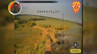 Ukrainian FPV pilots attack a Russian field ammunition depot. Kursk Oblast
