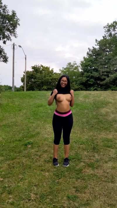 I get so nervous showing my tits in public!