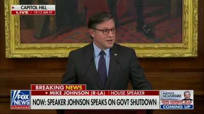 Mike Johnson: "Let me look right into the camera and tell you very clearly: Republicans are the ones concerned about healthcare. Republicans are the party working around the clock everyday to fix healthcare. This is not talking points for us: we've done i