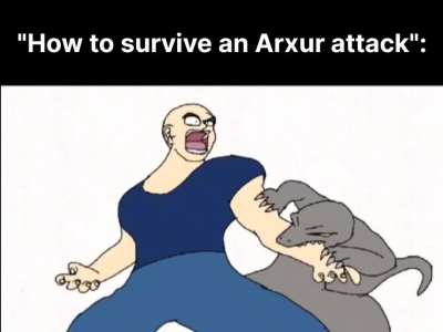"Tutorial on how to survive an Arxur attack 🐊"(Made by humans)