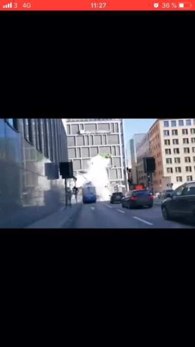 Buss explodes in sweden
