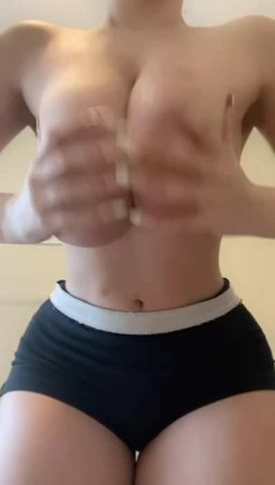 Huge natural tits on my 5’1 frame