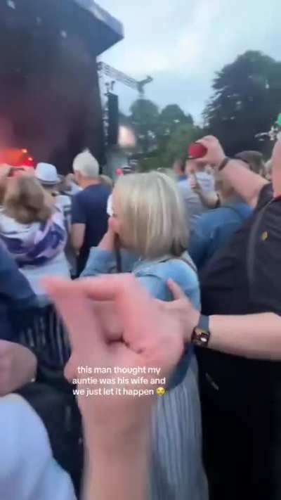 Old guy though he was touching his wife&rsquo;s arm but he was actually touching a stranger&rsquo;s arm