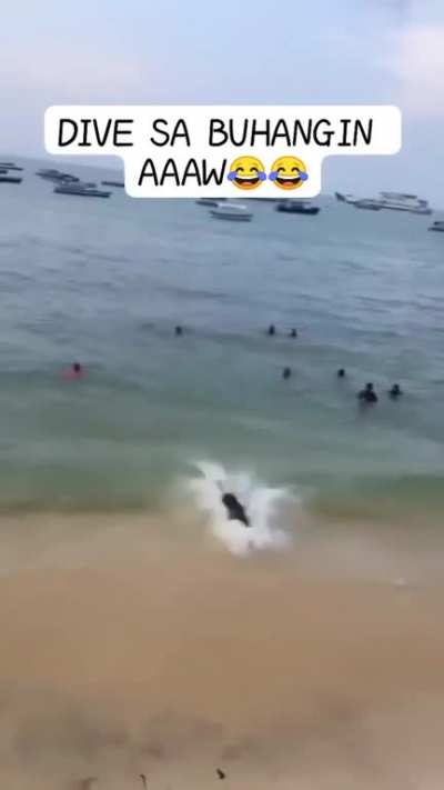 Nice jump but face first