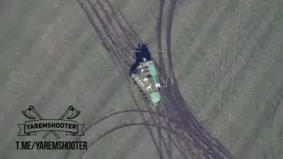 Moving AFU BUK system hit by a Russian Lancet drone