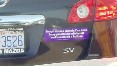 Interesting bumper sticker