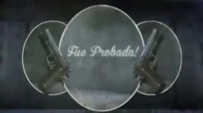 Esa propaganda si se puede ver. Está pistola si es nacional y popular