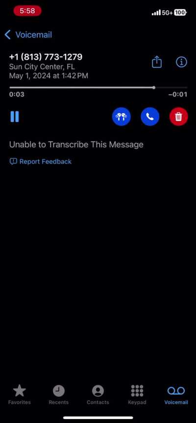 strange voicemail