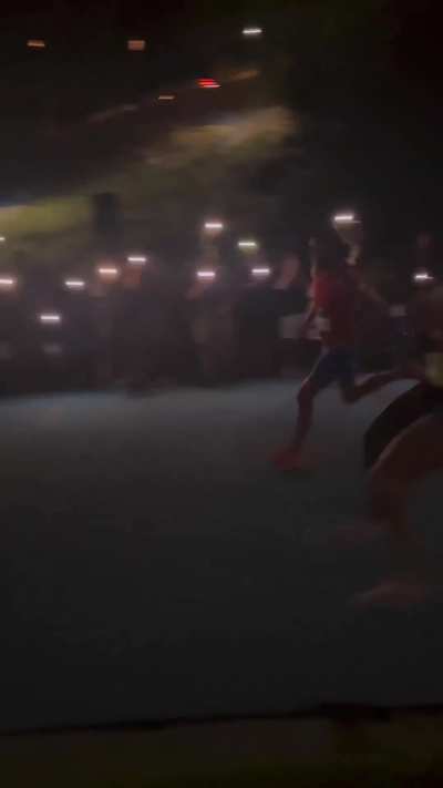 In Chattanooga TN on August 26, when the lights went out at the Magnum Mile the crowd improvised and helped light the way.⁠ ⁠ 🎥 @clemson3479