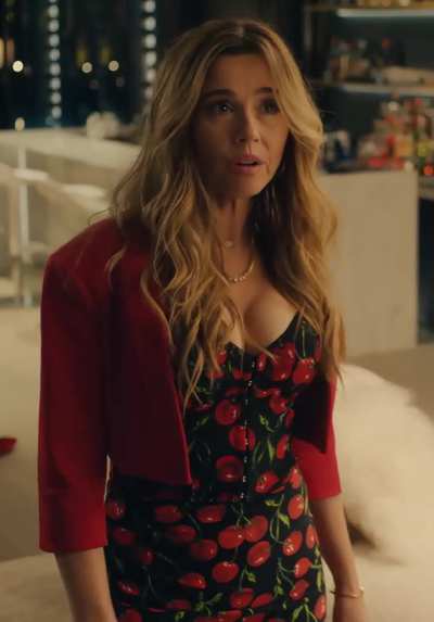 Great cleavage and legs with this outfit