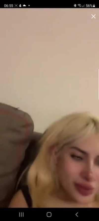 Playing with herself on insta while on tiktok