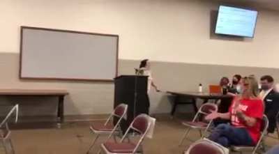 Woman goes on an insane, anti-mask rant at a school board meeting in Oklahoma.