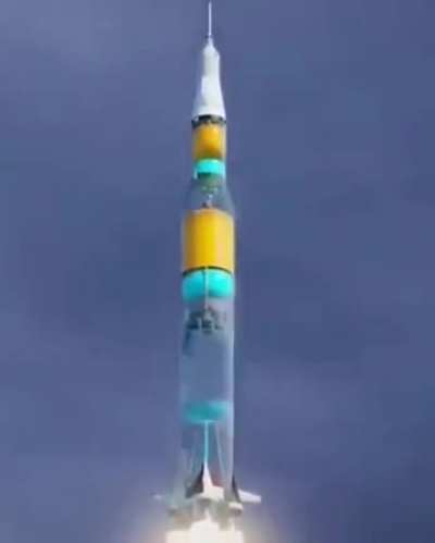 This is how a rocket consumes fuel.