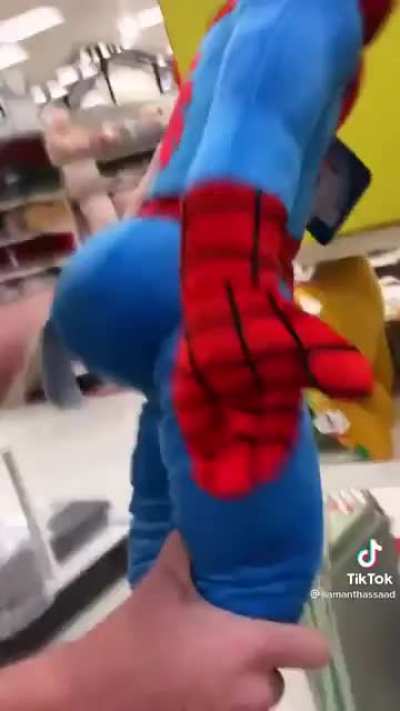Spiderman opening up a balery