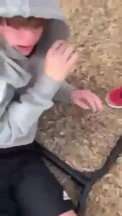 Guy attacked and forced to kiss a shoe