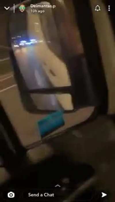Travellers in the UK take a chase off the police and ram one of their cars off the road