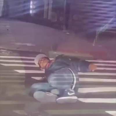 Man who's high on drugs is sobered up by a car in NYC.