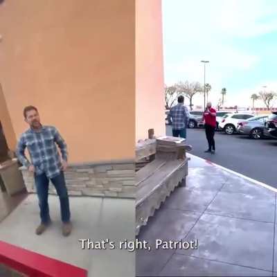 Justin Andersch threating Nevada Governor Sisolak, Sisolak was trying to eat at a restaurant with his wife and daughter. Unfortunately, he didn't have his security to handle this moron threatening him.