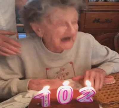 102 year old lady celebrating her birthday!