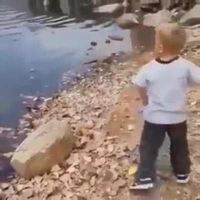 Kid's ready for the Olympics with that aim