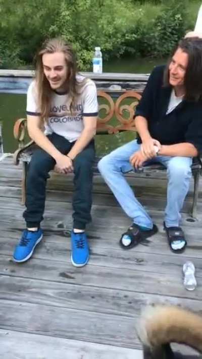 Sitting on an old bench