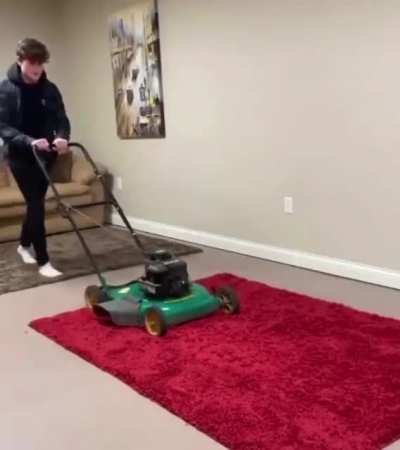 Mowing the lawn