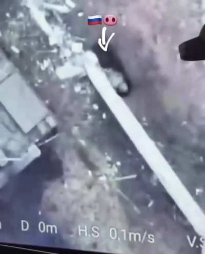 A Russian soldier gets run over by a Ukrainian Bradley on the outskirts of Avdiivka, Donetsk Region.