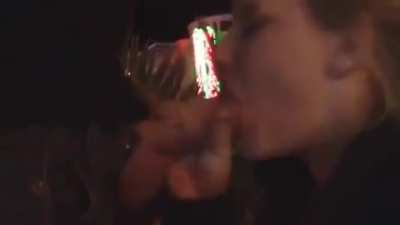 While everyone is rioting.. she is blowing