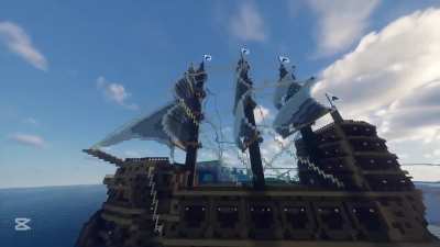 Large-scale galleon "man-of-war" ship built by spacialnightmare