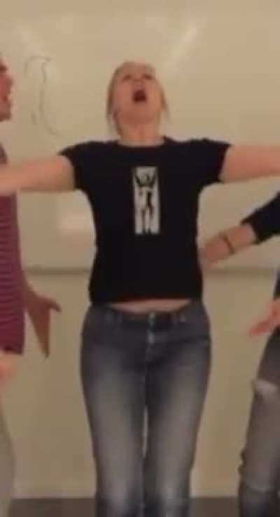 Teacher stretching