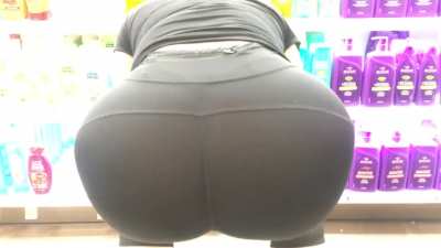 Wife&rsquo;s big ass in see through yoga pants with white thong.. what should she wear next?