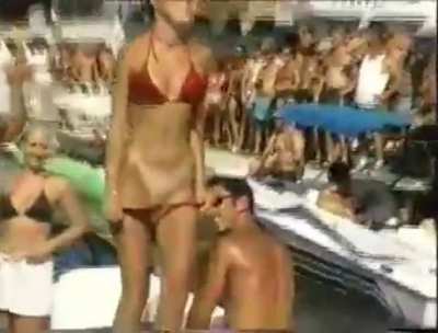She seems happy for someone who just got pantsed