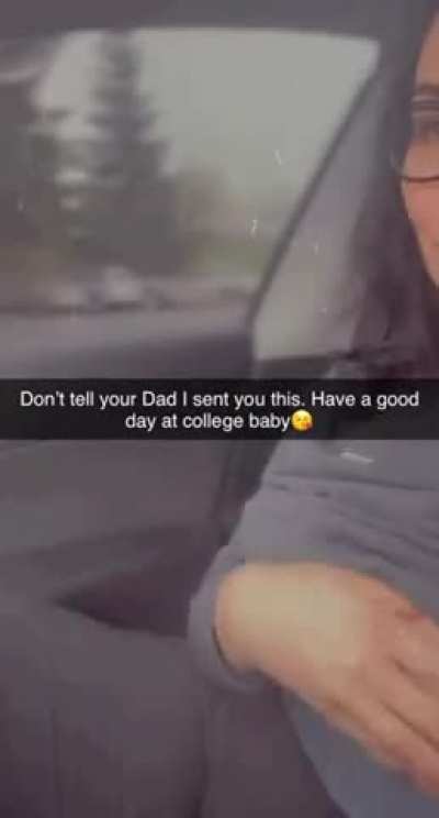 Mom flashing in the parking lot to motivate son